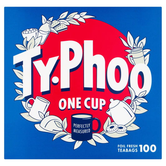 Typhoo One Cup Foil Fresh 100 Teabags – British Black Tea, Buy British PH