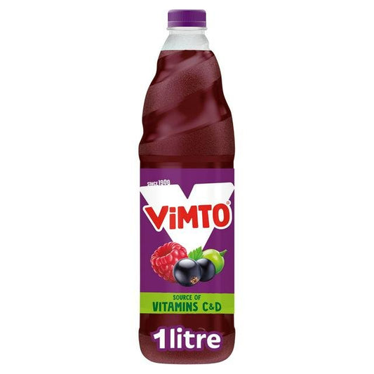 Vimto Original Fruit Squash 1L – British Grape Raspberry Cordial, Buy British PH