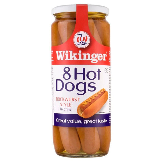 Wikinger Hot Dogs in Brine 1030g – Bockwurst Style Sausages, Buy British PH