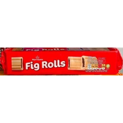 Packaged Fig Rolls with red background