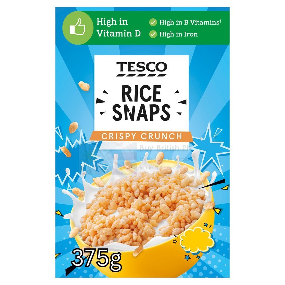 Tesco Rice Snaps Cereal 375g – British Puffed Rice Cereal, Buy British PH